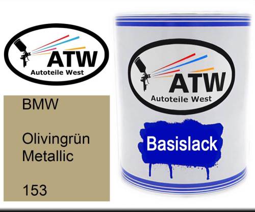 BMW, Olivingrün Metallic, 153: 1L Lackdose, von ATW Autoteile West.